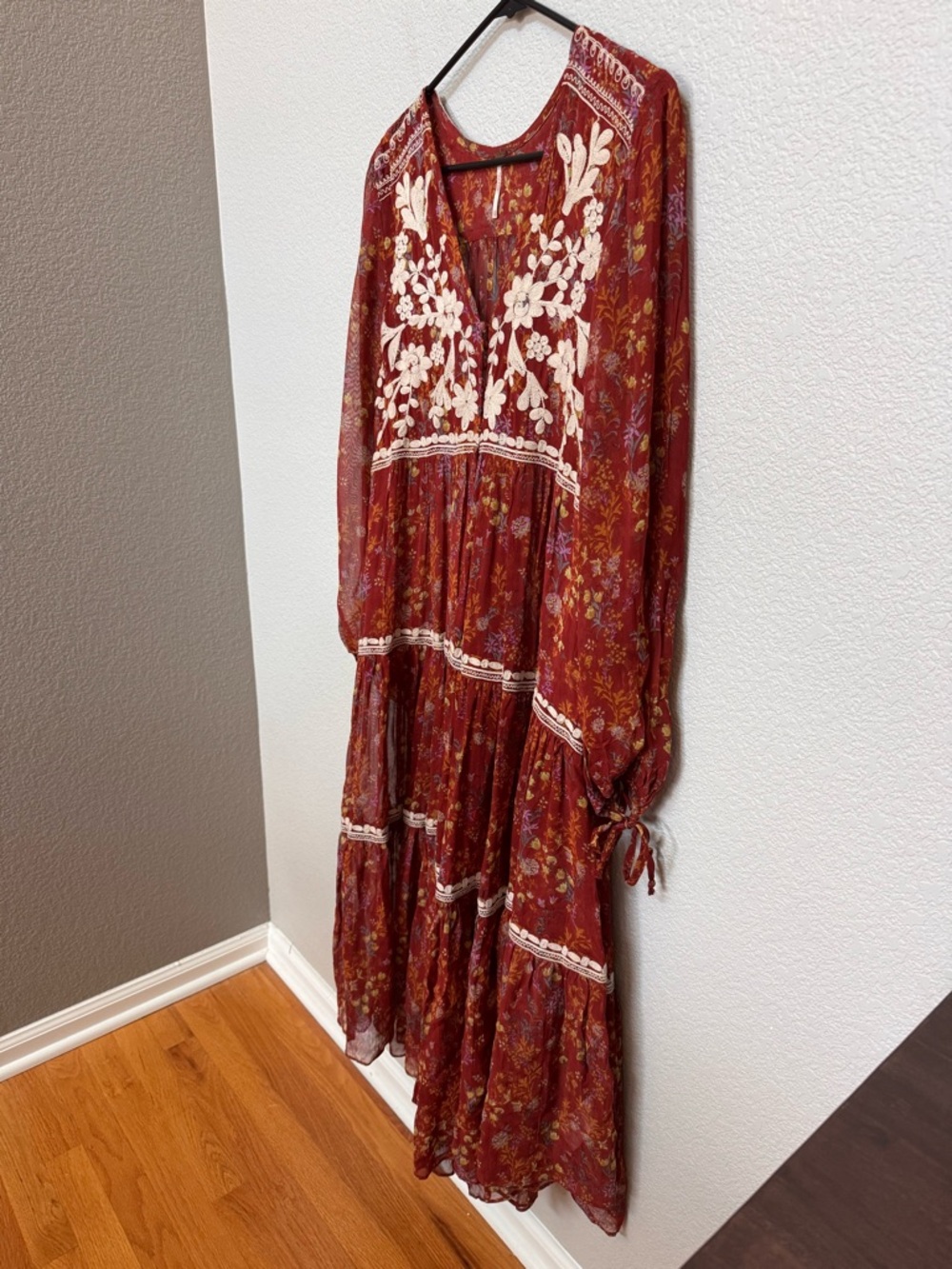 Free People Call On Me Embroidered Maxi Top Dress Women’s XS Bohemian Festival - Picture 7 of 11